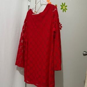 Style & Co. Bold Red Lace Knit Top